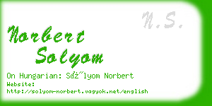 norbert solyom business card